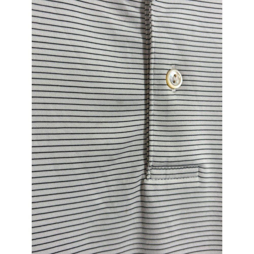 Peter Millar Summer Comfort White Black Striped Short Sleeve Golf Polo Shirt XL - Picture 7 of 14